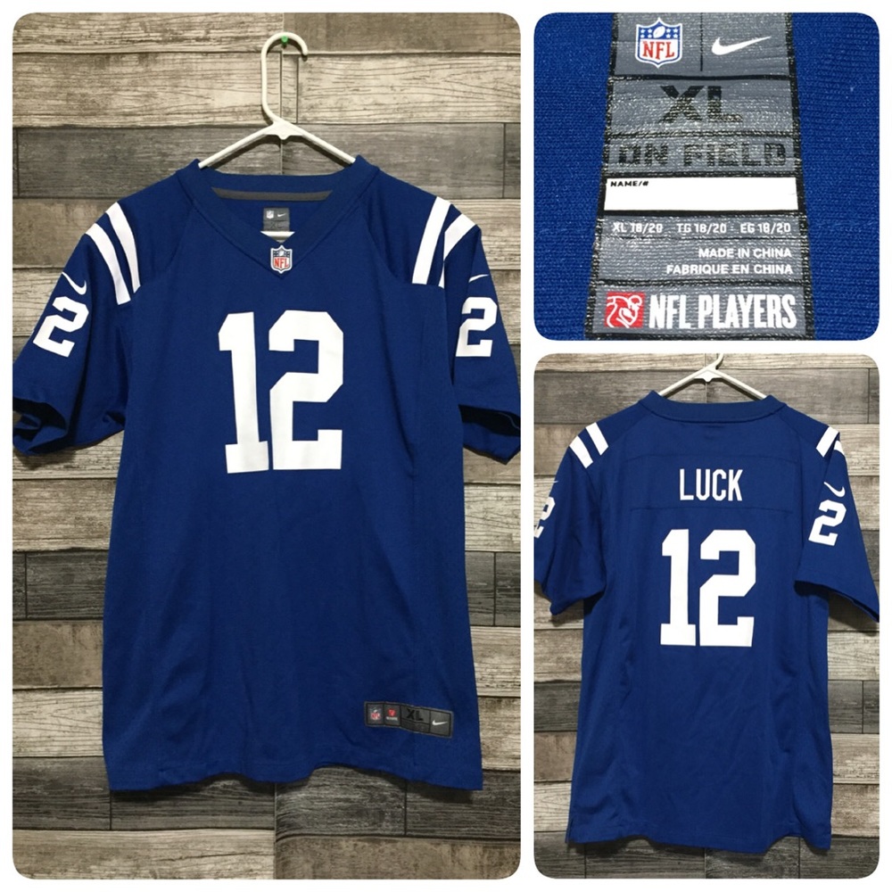 Nike On Field Indianapolis Colts Andrew Luck Football Jersey Youth XL Blue
